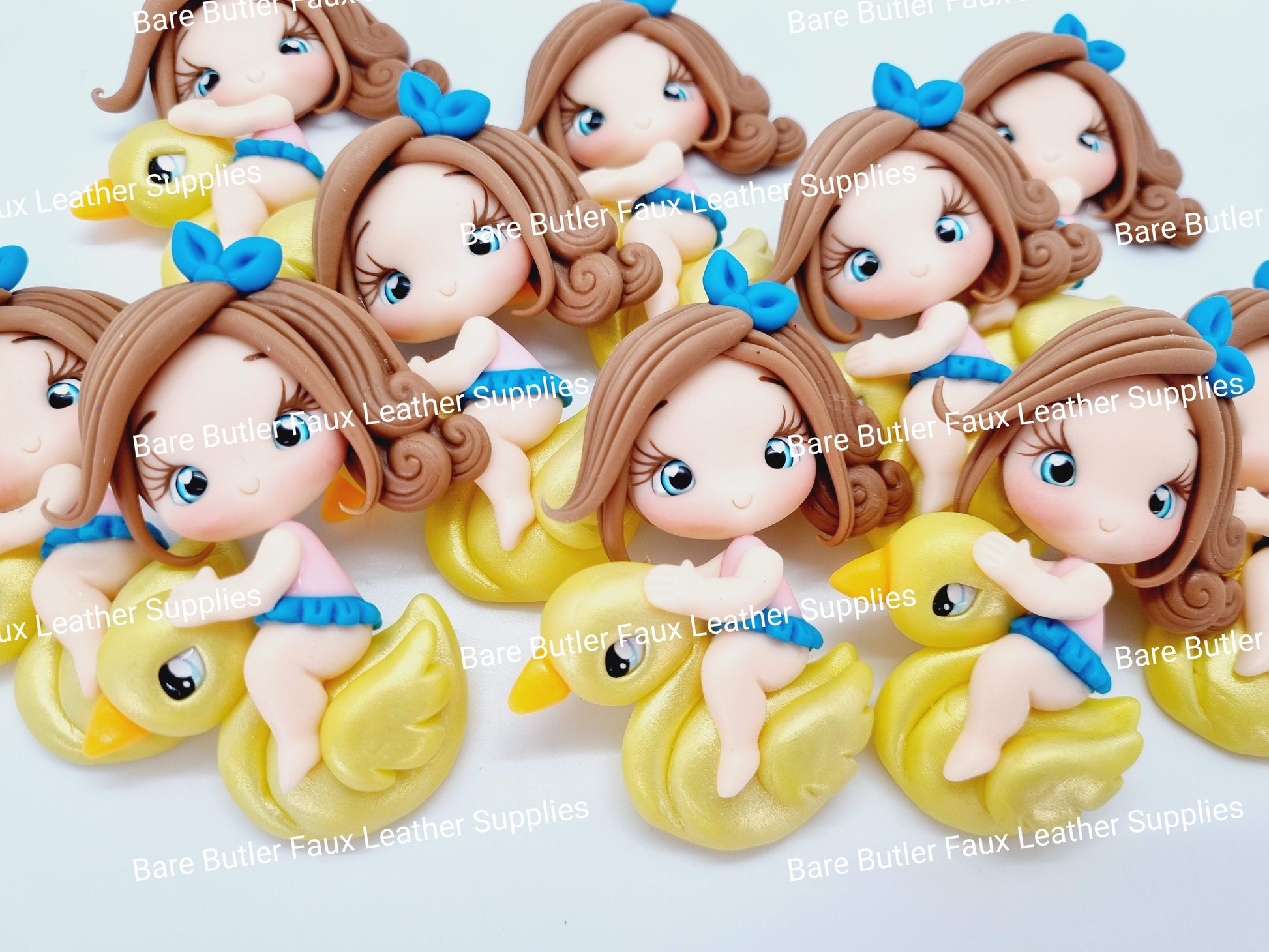 Girl & Yellow Duck Pool Toy - Bare Butler Faux Leather Supplies 