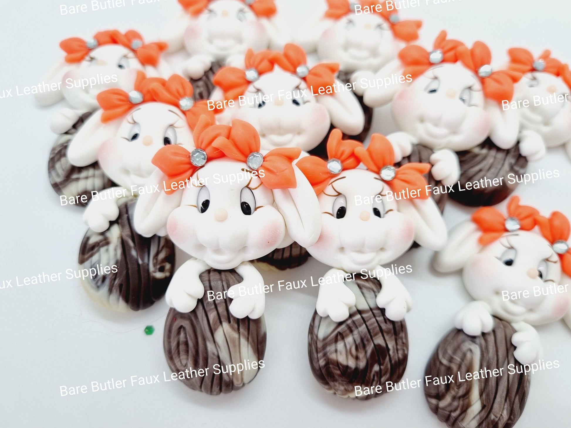 Easter Bunny with Chocolate Easter Egg - Bare Butler Faux Leather Supplies 