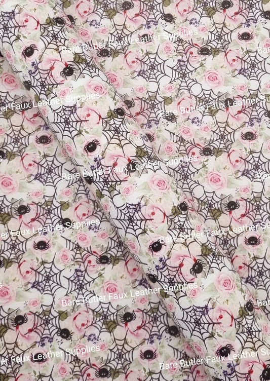 Spiderwebs & Roses Litchi - Bare Butler Faux Leather Supplies 