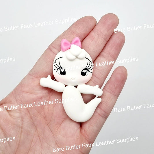 Ghost with Pink Bow - Bare Butler Faux Leather Supplies 