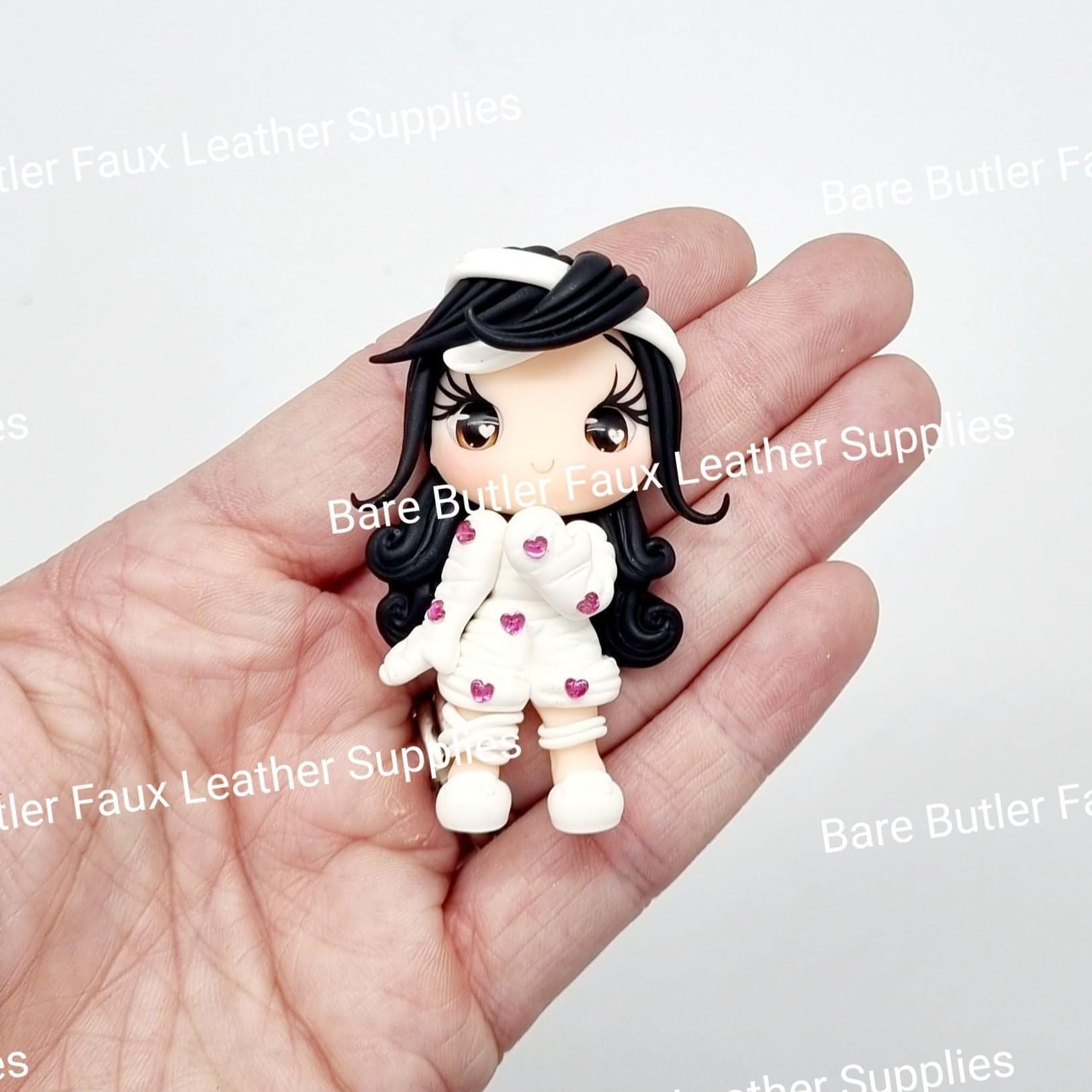 Mummy with Pink Hearts - Bare Butler Faux Leather Supplies 