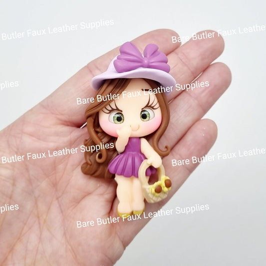 Sunflower Girl in Purple Dress - Bare Butler Faux Leather Supplies 