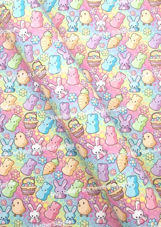 Rainbow Bunnys Litchi - Bare Butler Faux Leather Supplies 