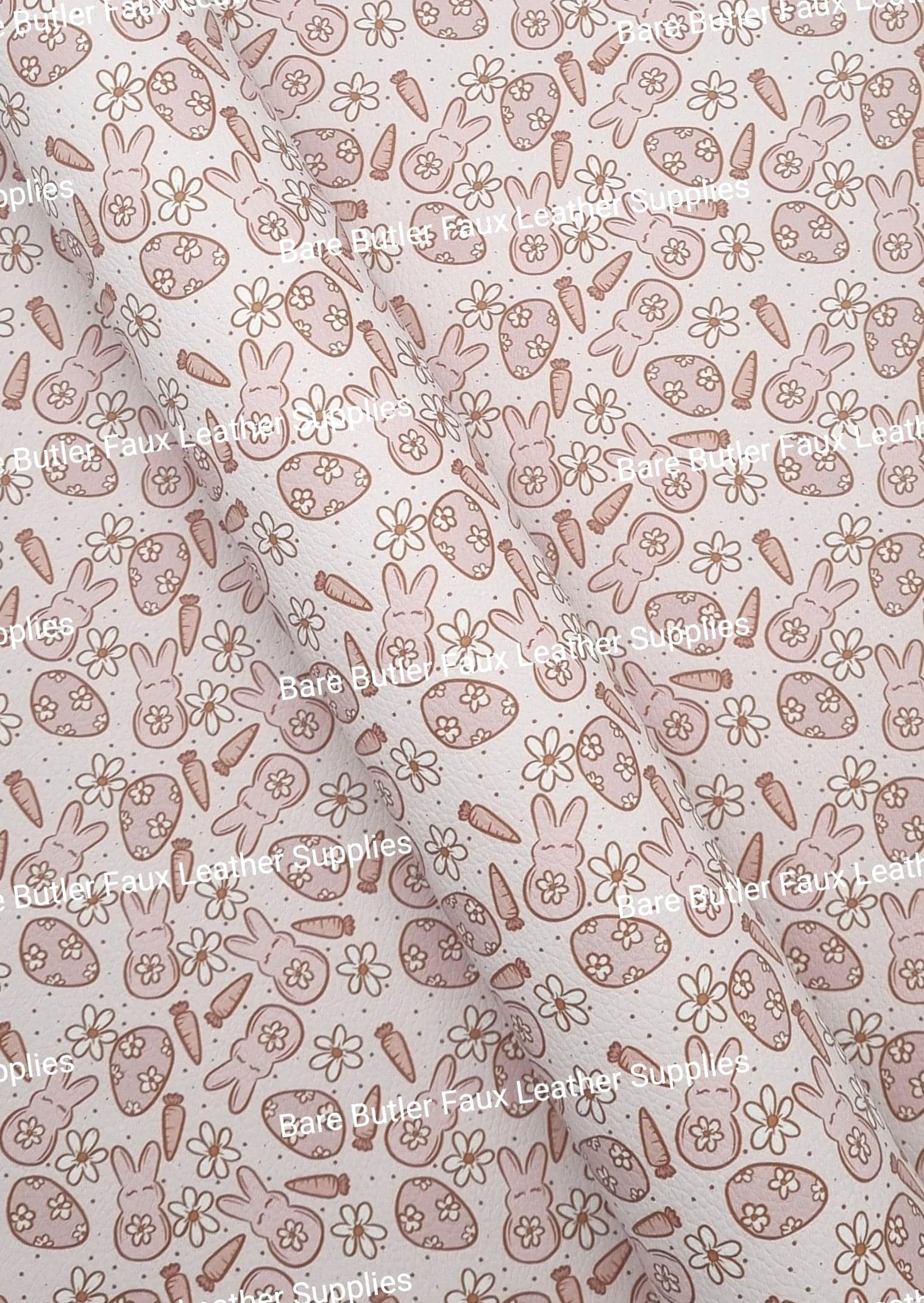 Boho Bunny Brown Litchi - Bare Butler Faux Leather Supplies 
