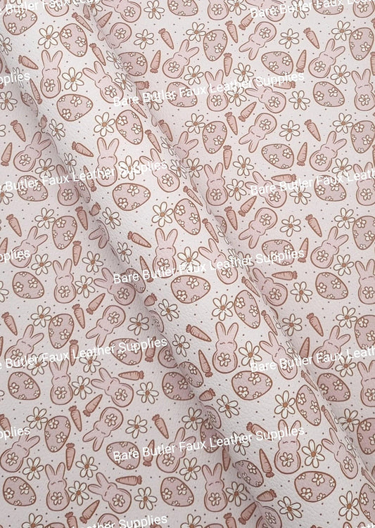 Boho Bunny Brown Litchi - Bare Butler Faux Leather Supplies 