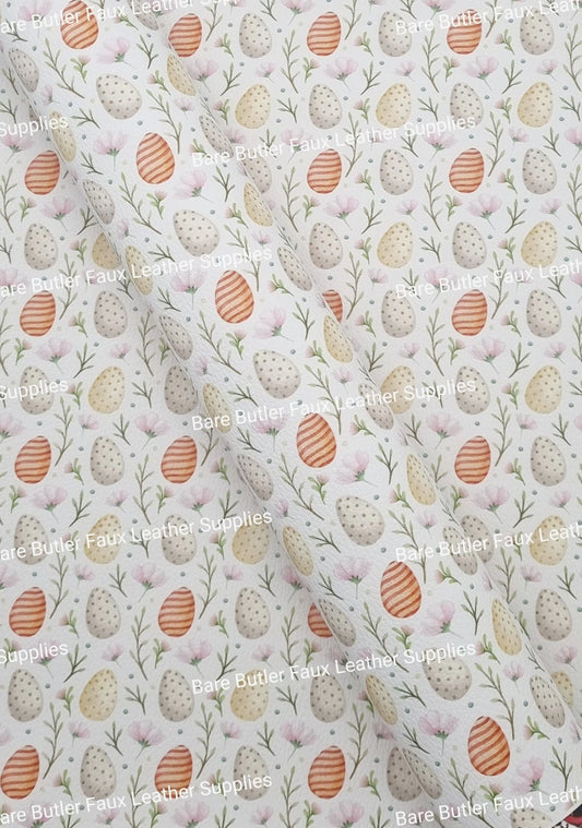 Eggs and Florals Litchi - Bare Butler Faux Leather Supplies 