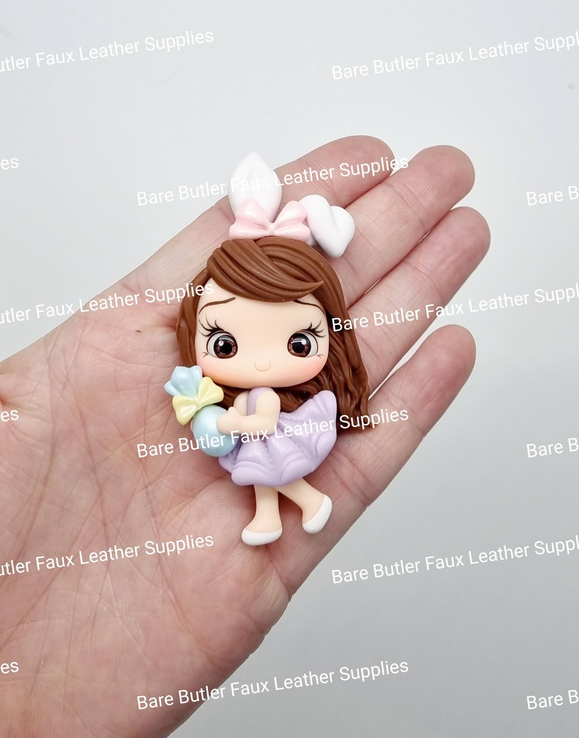 Girl with Rabbit - Bare Butler Faux Leather Supplies 