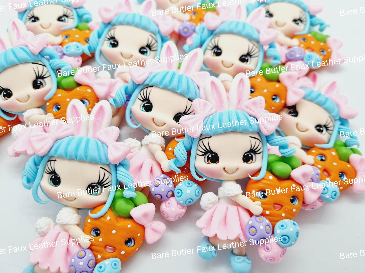 Easter Girl Holding Carrot - Bare Butler Faux Leather Supplies 