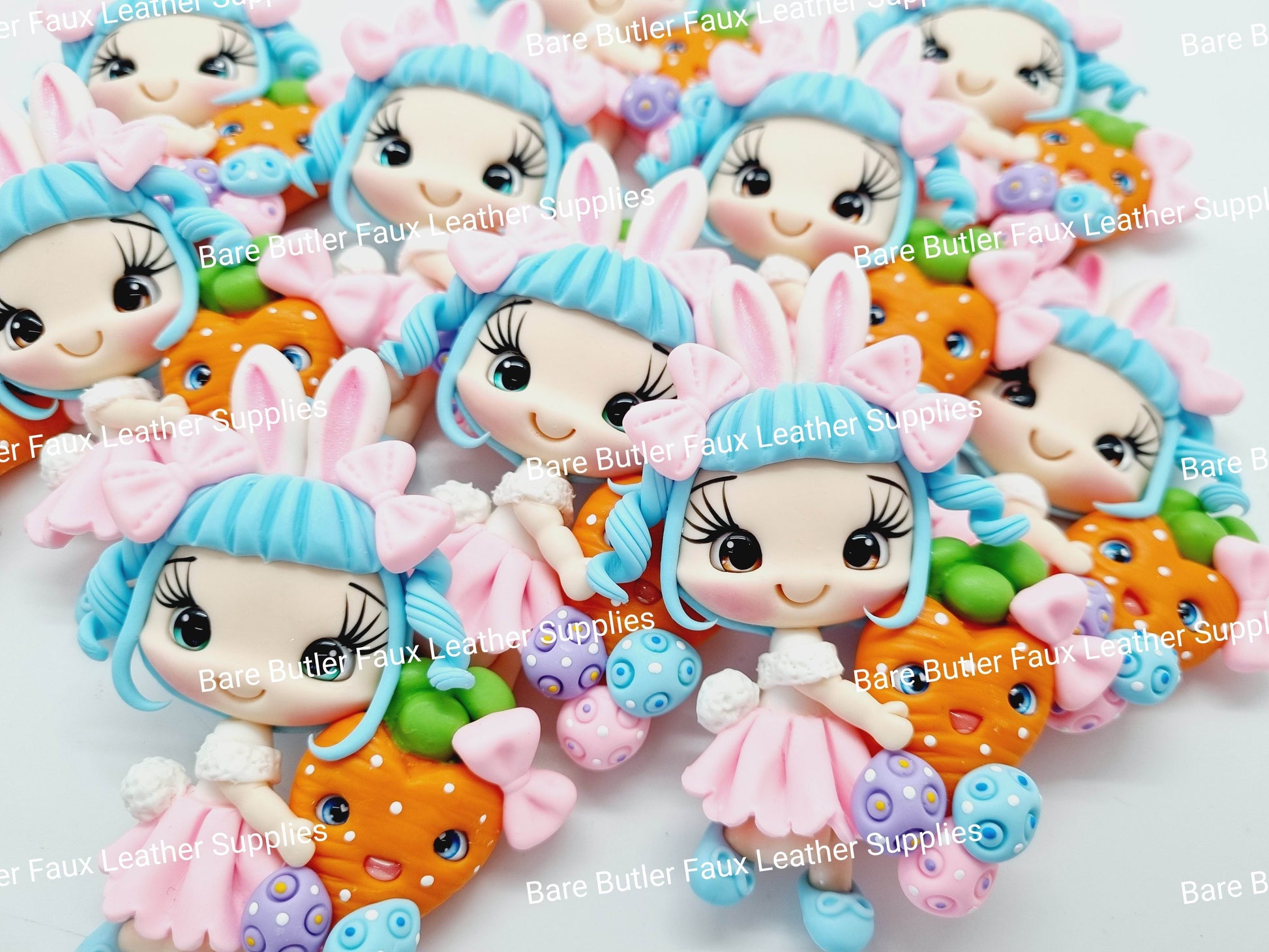 Easter Girl Holding Carrot - Bare Butler Faux Leather Supplies 