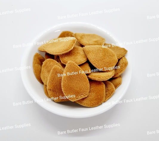 Plush Brown Padded Ears - Pair - Bare Butler Faux Leather Supplies 