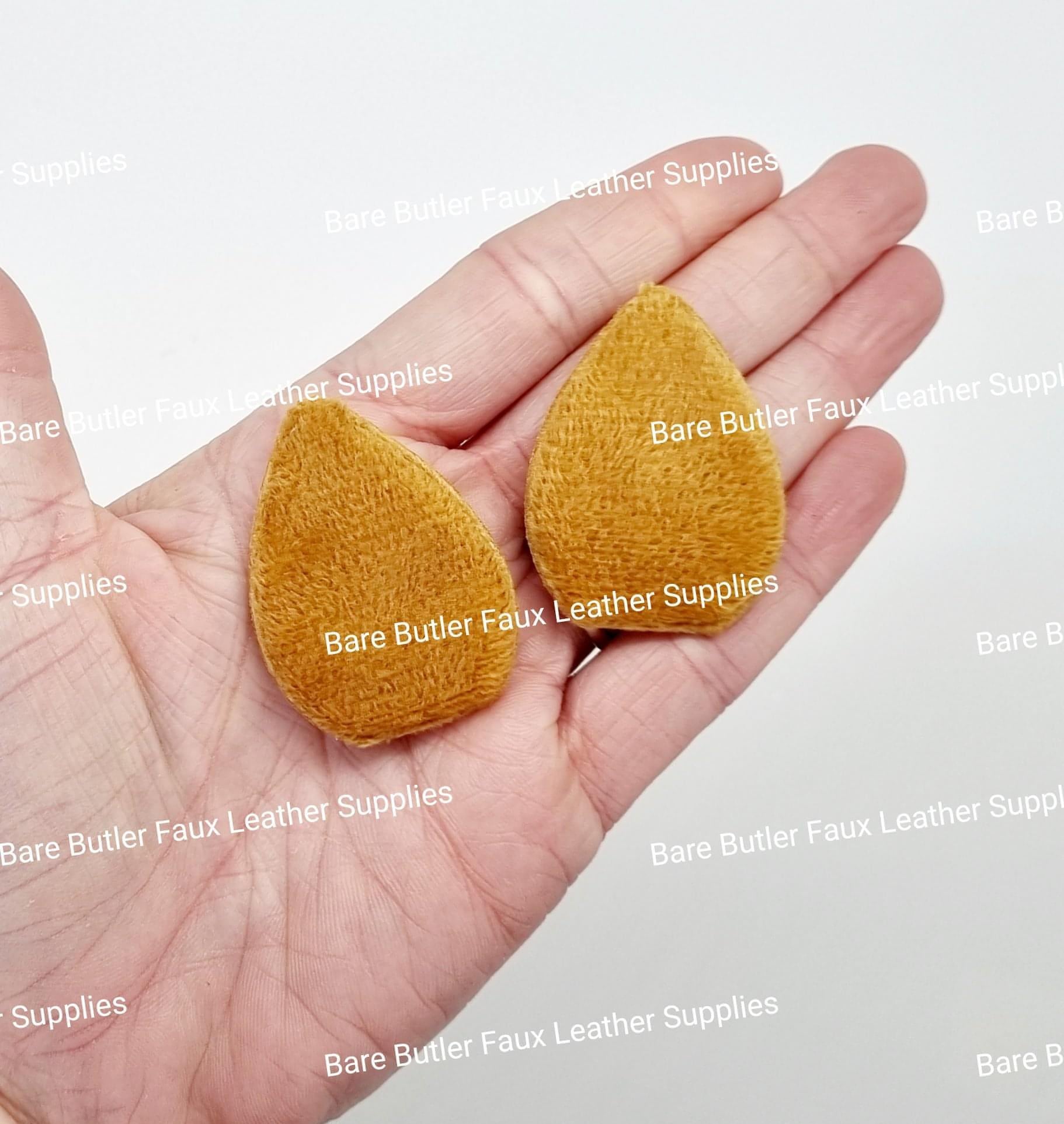 Plush Brown Padded Ears - Pair - Bare Butler Faux Leather Supplies 