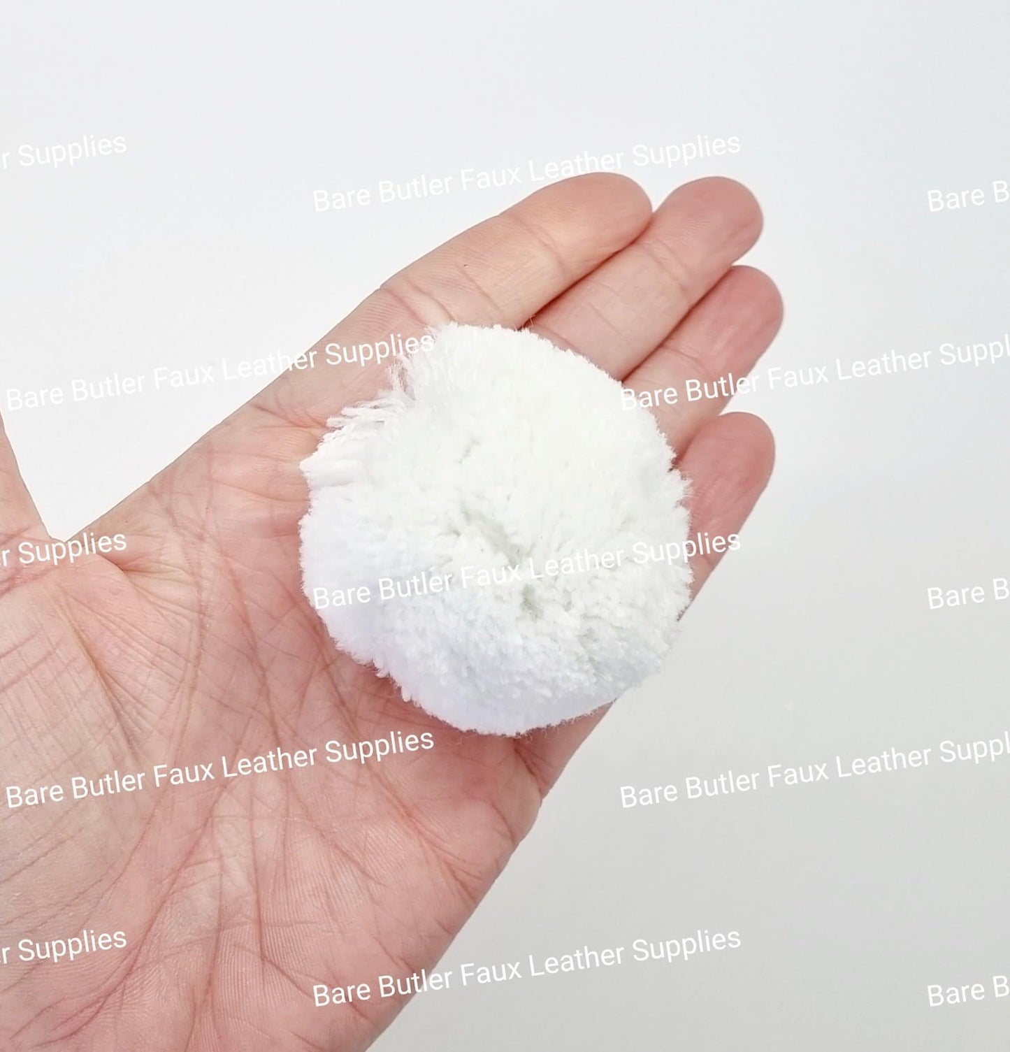 Pom Poms Light Minty White - Bare Butler Faux Leather Supplies 