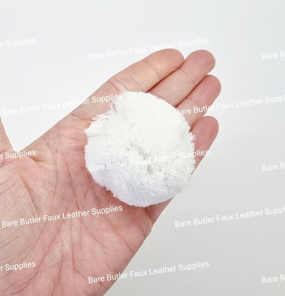 Pom Poms Light Minty White - Bare Butler Faux Leather Supplies 