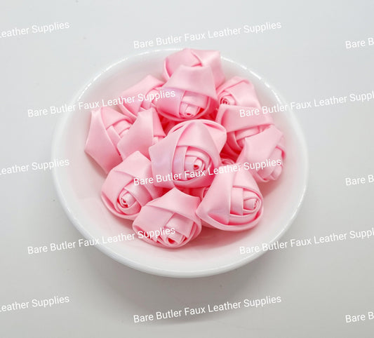 Satin Flower Buds - Light Pink - Bare Butler Faux Leather Supplies 
