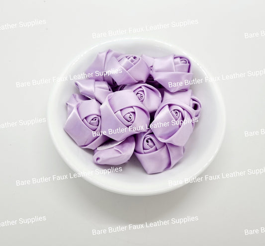 Satin Flower Buds - Light Purple - Bare Butler Faux Leather Supplies 