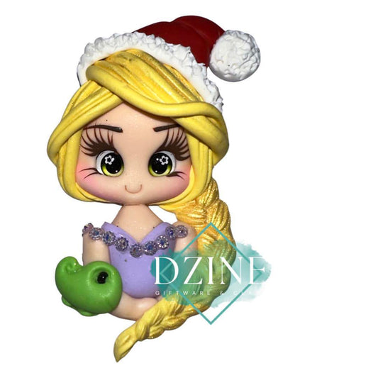Christmas long haired princess portrait