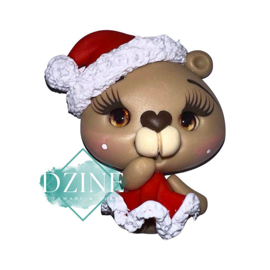 Christmas bears in red dress
