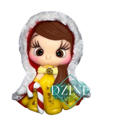 Christmas rose princess wearing fluffy hood