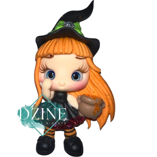 Cute orange haired witch