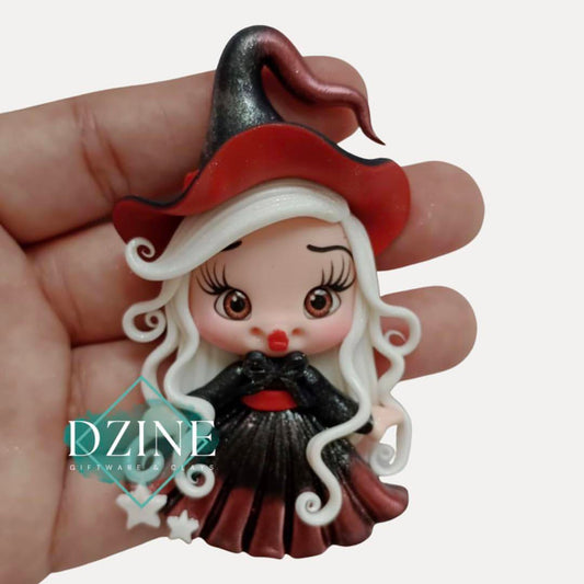 Cute red & black witch