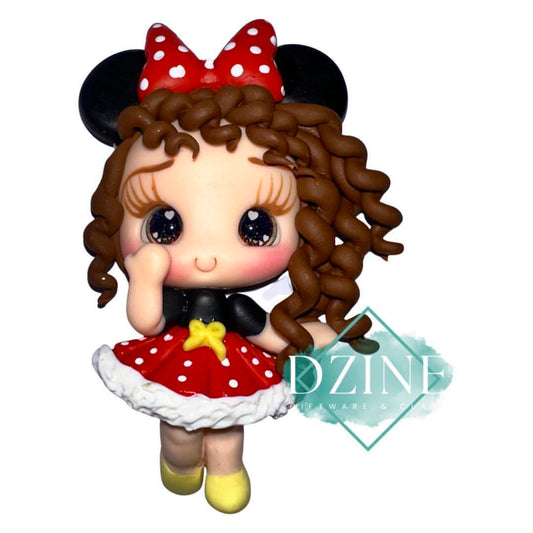 Christmas mouse girl with brown hair