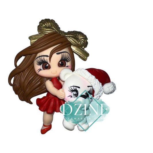 Christmas girl with bear