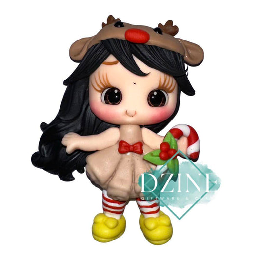 Christmas girl wearing reindeer costume