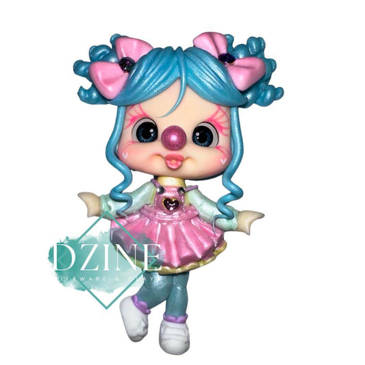 Clown with pink dress