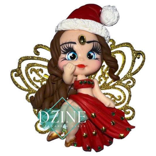Christmas fairy with gold wings