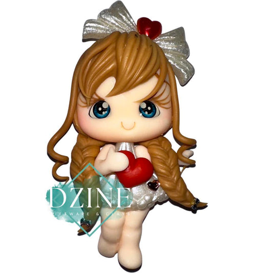 Cute girl and heart