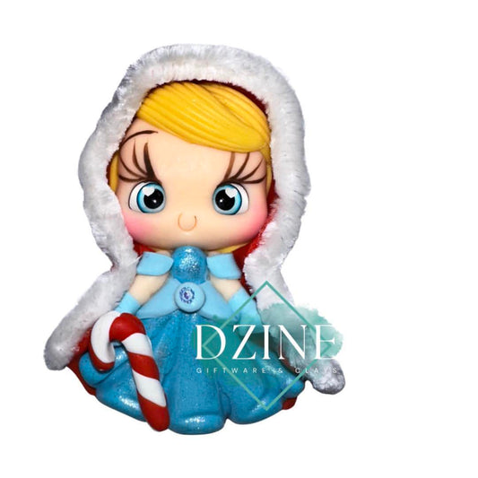 Christmas pumpkin princess in fluffy hood