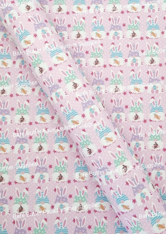 Gnome Bunny's Litchi - basket, Bunny, bunny Feet, duck, duckling, ears, Easter, Easter Parade, Fairies, Fairy, Faux, Faux Leather, hop, Leather, leatherette, Litchi, rabbit - Bare Butler Faux Leather Supplies 