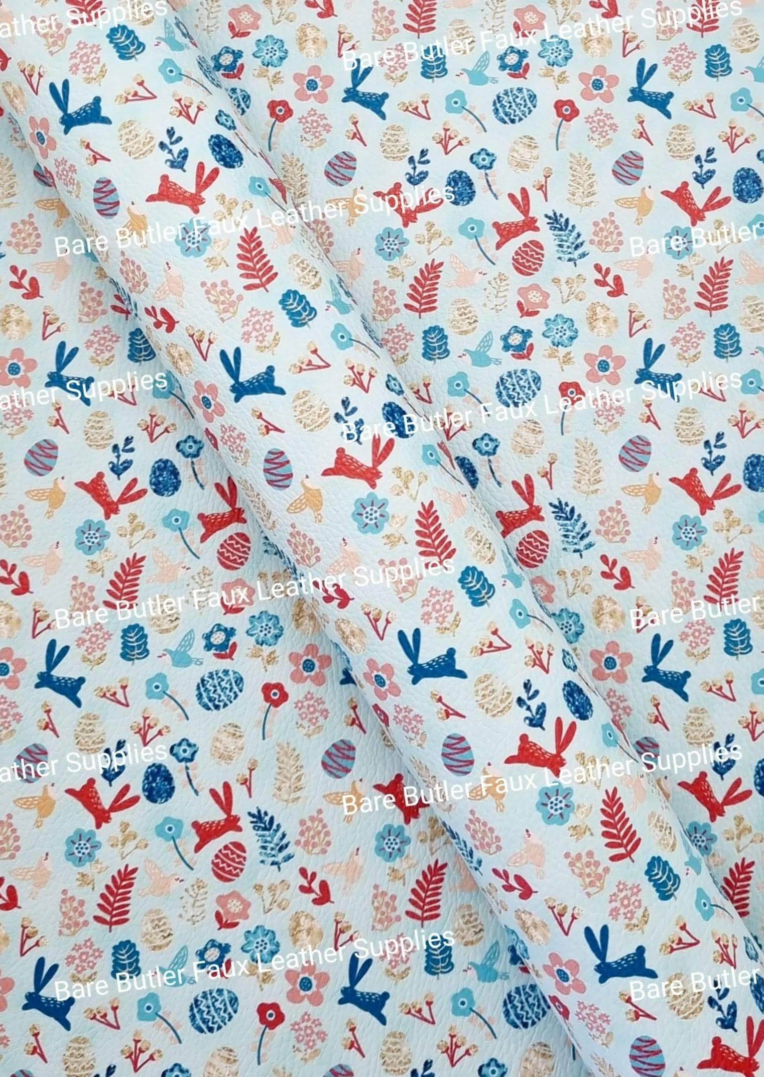 Easter Time Litchi - basket, Bunny, bunny Feet, disney, duck, duckling, ears, Easter, Easter Parade, Fairies, Fairy, Faux, Faux Leather, hop, Leather, leatherette, Litchi, rabbit - Bare Butler Faux Leather Supplies 
