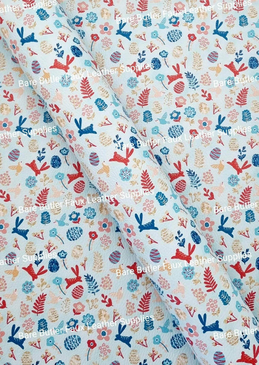 Easter Time Litchi - basket, Bunny, bunny Feet, disney, duck, duckling, ears, Easter, Easter Parade, Fairies, Fairy, Faux, Faux Leather, hop, Leather, leatherette, Litchi, rabbit - Bare Butler Faux Leather Supplies 