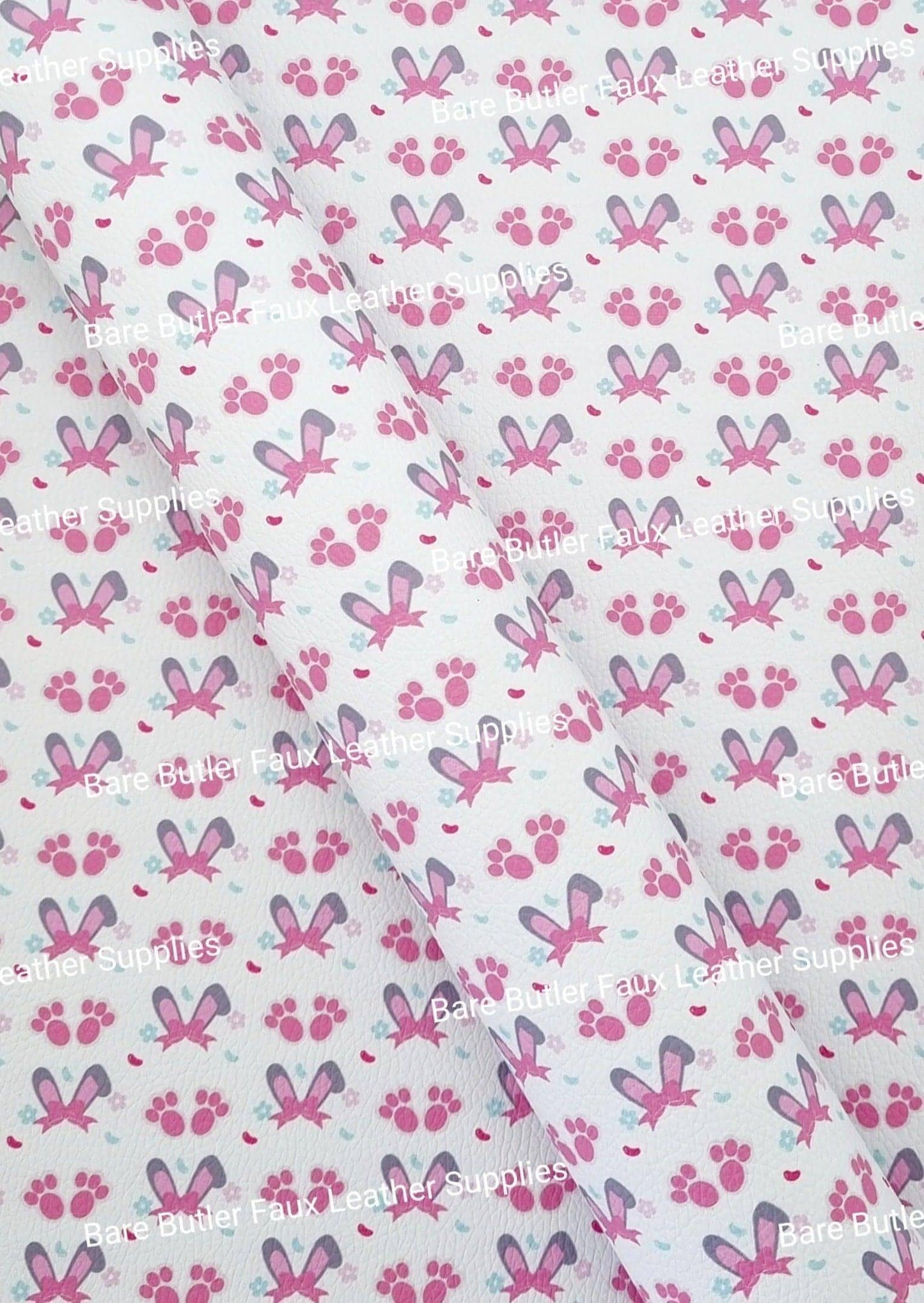 Bunny Ears Litchi - Bunny, bunny Feet, ears, Easter, Faux, Faux Leather, Leather, leatherette, Litchi - Bare Butler Faux Leather Supplies 