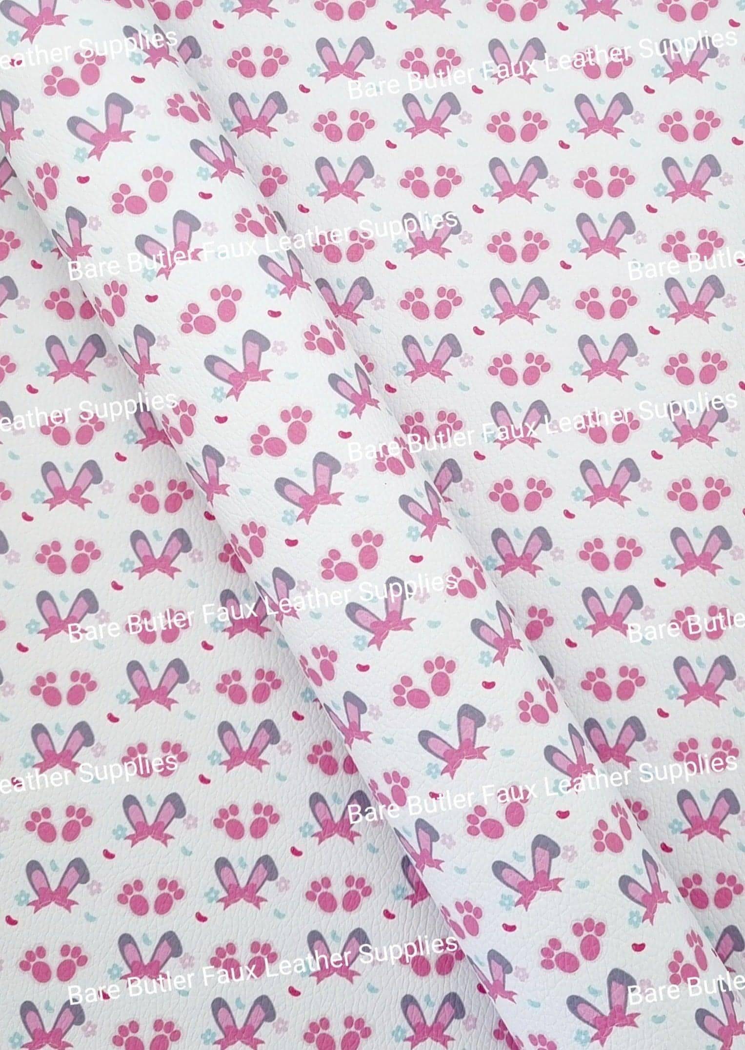 Bunny Ears Litchi - Bunny, bunny Feet, ears, Easter, Faux, Faux Leather, Leather, leatherette, Litchi - Bare Butler Faux Leather Supplies 