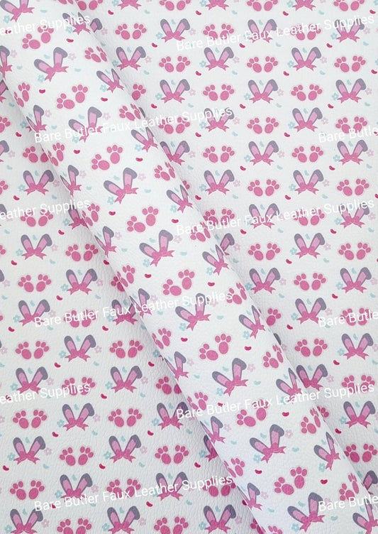 Bunny Ears Litchi - Bunny, bunny Feet, ears, Easter, Faux, Faux Leather, Leather, leatherette, Litchi - Bare Butler Faux Leather Supplies 
