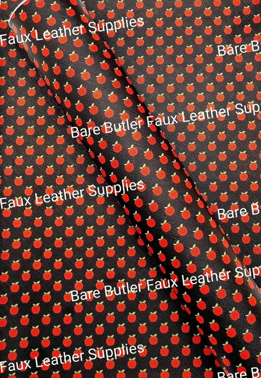 Apple Faux Leather - Apple, Faux, Faux Leather, Flora, Floral, florals, flower, Flowers, Leather, leatherette - Bare Butler Faux Leather Supplies 