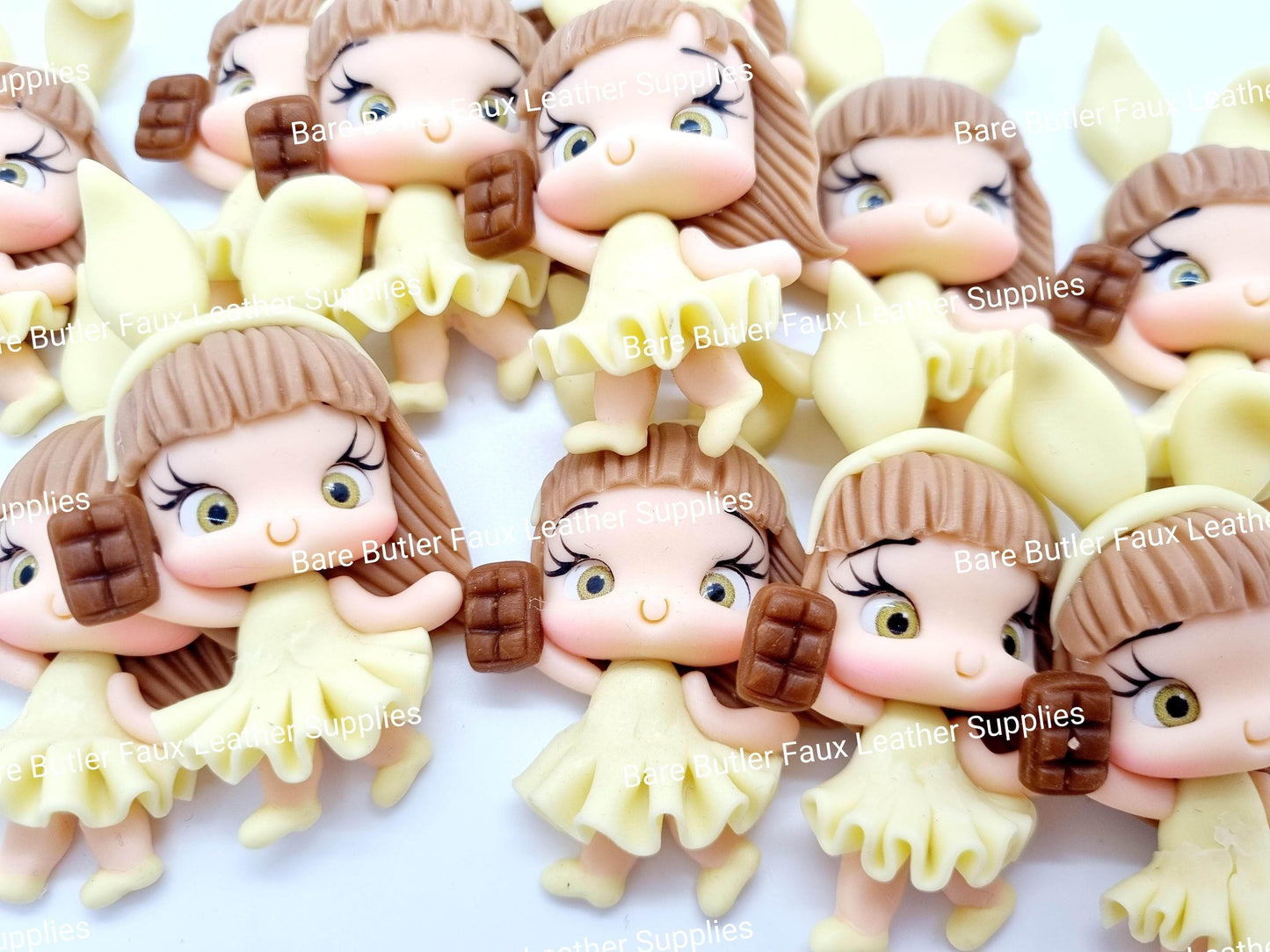 Bunny Girl Chocolate bar - Bunny, Clay, Clays, handmade - Bare Butler Faux Leather Supplies 
