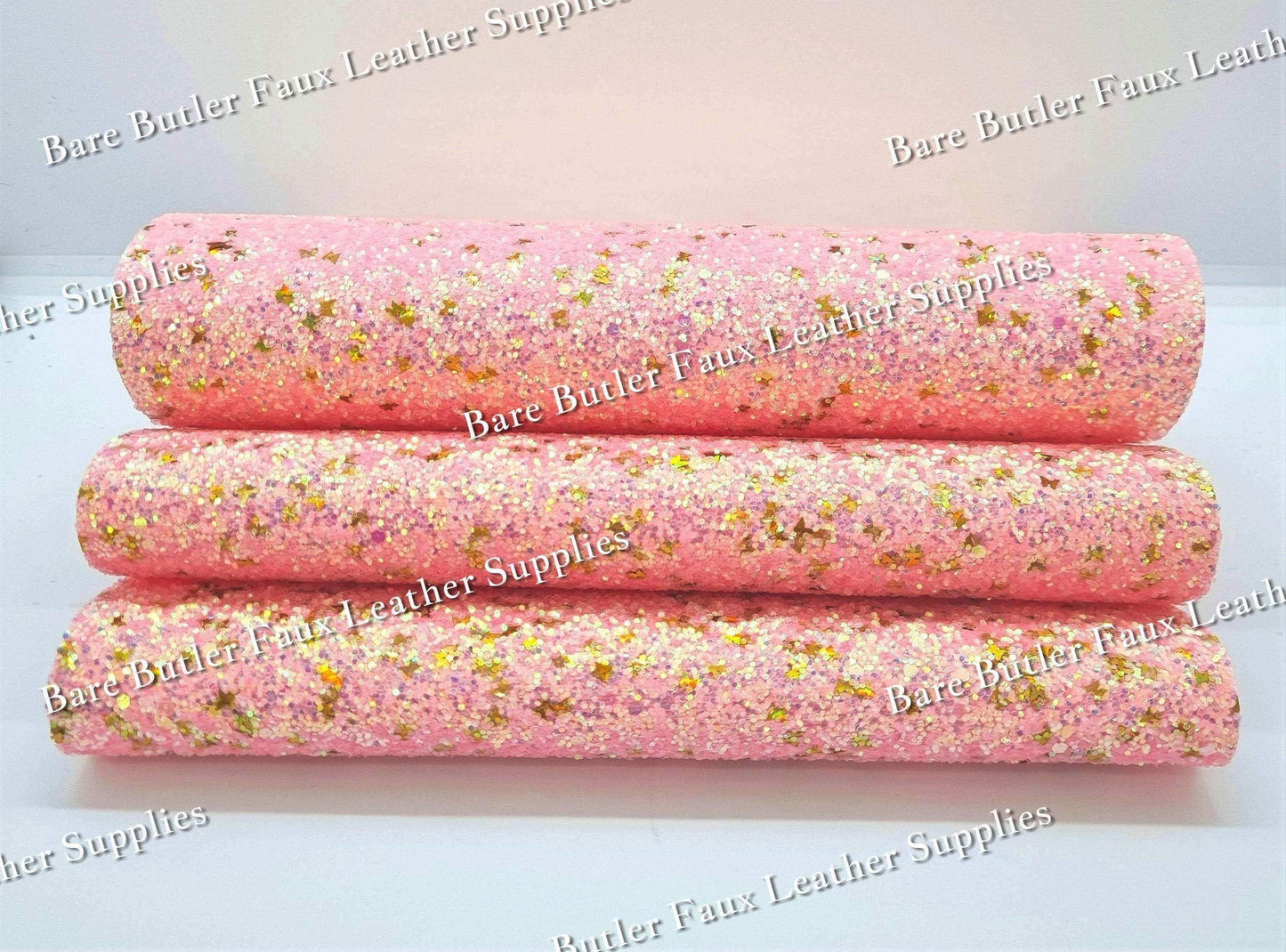 Chunky Glitter - Peach/Gold Shimmer - Chunky, Faux, Faux Leather, glitter, gold, leather, leatherette, Peach, sparkles - Bare Butler Faux Leather Supplies 