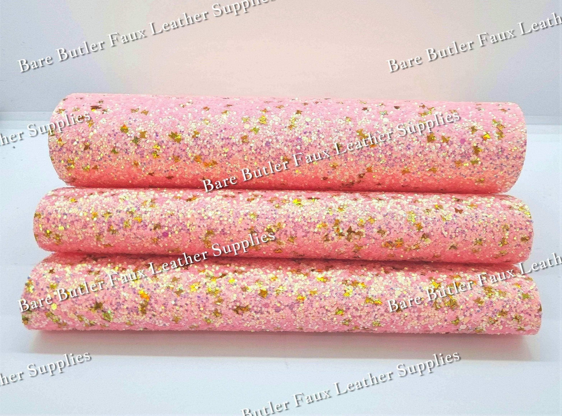 Chunky Glitter - Peach/Gold Shimmer - Chunky, Faux, Faux Leather, glitter, gold, leather, leatherette, Peach, sparkles - Bare Butler Faux Leather Supplies 