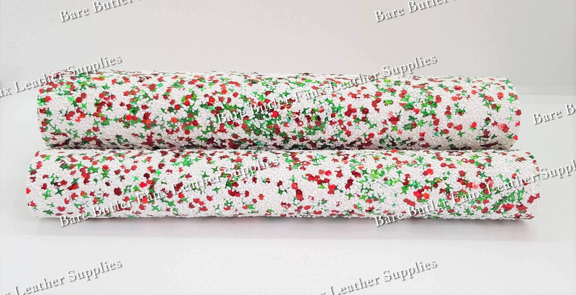 Chunky Glitter - Red & Green Christmas Sparkles - christmas, Chunky, Faux, Faux Leather, glitter, gold, Green, leather, leatherette, red - Bare Butler Faux Leather Supplies 