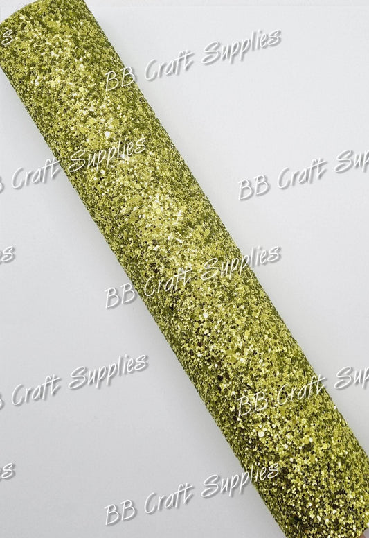 Chunky Glitter Roll - Lime - Chunky, Faux, Faux Leather, Glitter, Leather, leatherette, Roll - Bare Butler Faux Leather Supplies 