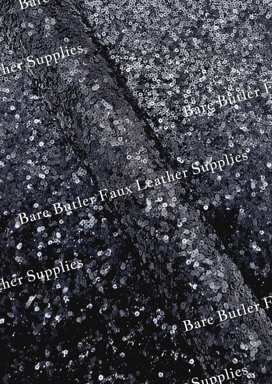 Chunky Glitter Sequin Shimmer Black - chunky, Faux, Faux Leather, Glitter, Leather, leatherette, Sequin - Bare Butler Faux Leather Supplies 