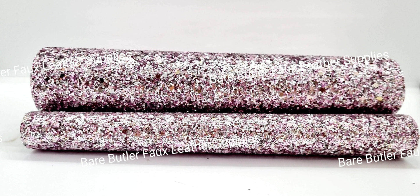 Confetti Mix Chunky Glitter - Lilac/Silver Mix - Black, Chunky, Faux, Faux Leather, flower, glitter, leather, leatherette, rose, Rose's - Bare Butler Faux Leather Supplies 