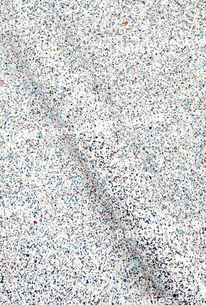 Confetti Mix Chunky Glitter - White/ Blue Mix - Black, Chunky, Faux, Faux Leather, flower, glitter, leather, leatherette, rose, Rose's - Bare Butler Faux Leather Supplies 