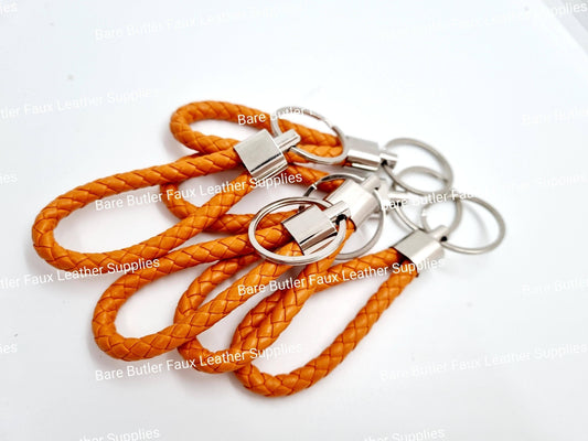 Faux Leather Wrist Strap - Orange -  - Bare Butler Faux Leather Supplies 