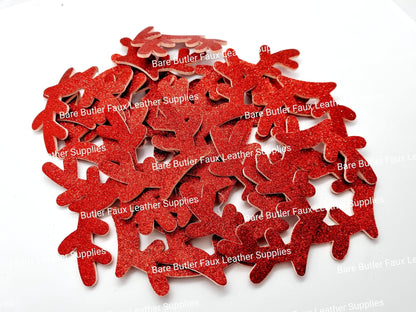 Glitter Antlers - Antlers, christmas, Embelishment - Bare Butler Faux Leather Supplies 