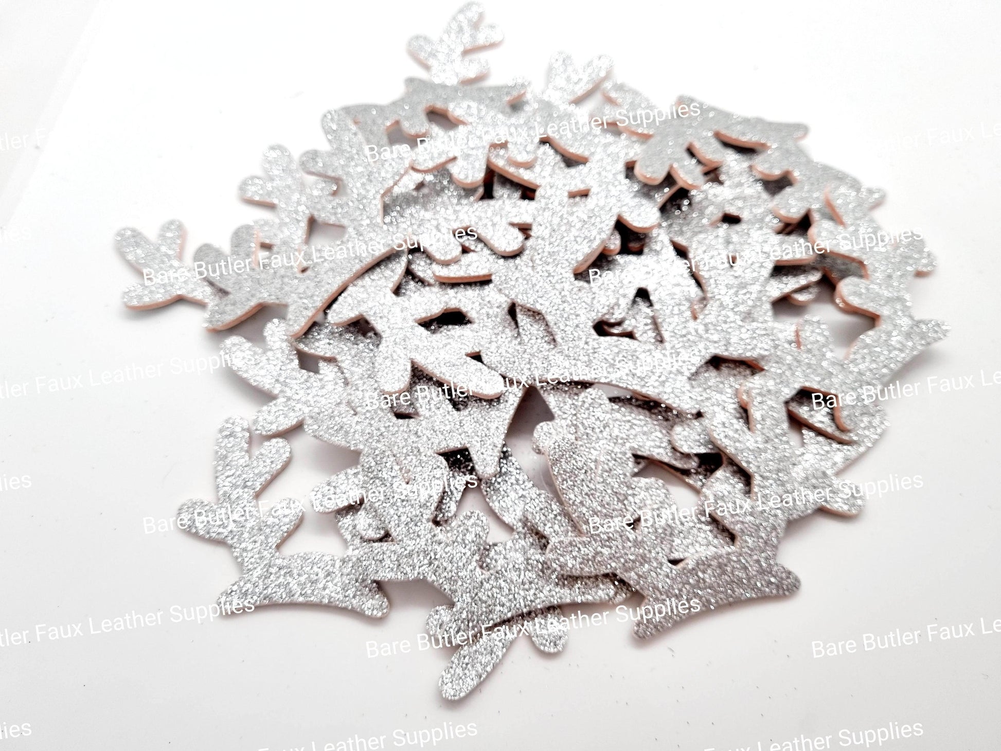 Glitter Antlers - Antlers, christmas, Embelishment - Bare Butler Faux Leather Supplies 