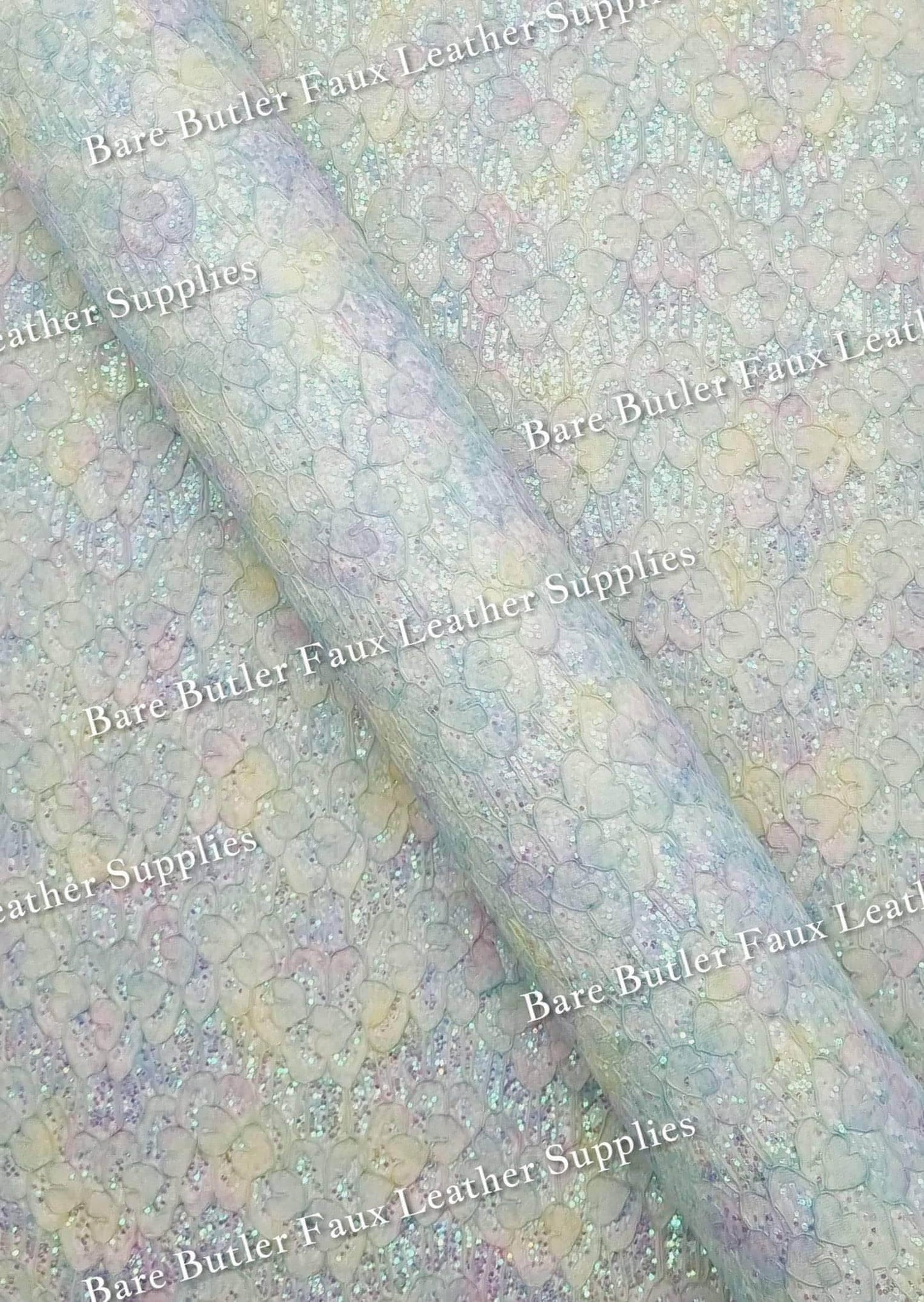 Glitter Lace Green Mix - chunky, Faux, Faux Leather, Glitter, lace, Leather, leatherette - Bare Butler Faux Leather Supplies 